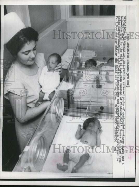 1958 Press Photo Quadruplets of R.H. Dean Hoskins' Family - Historic Images