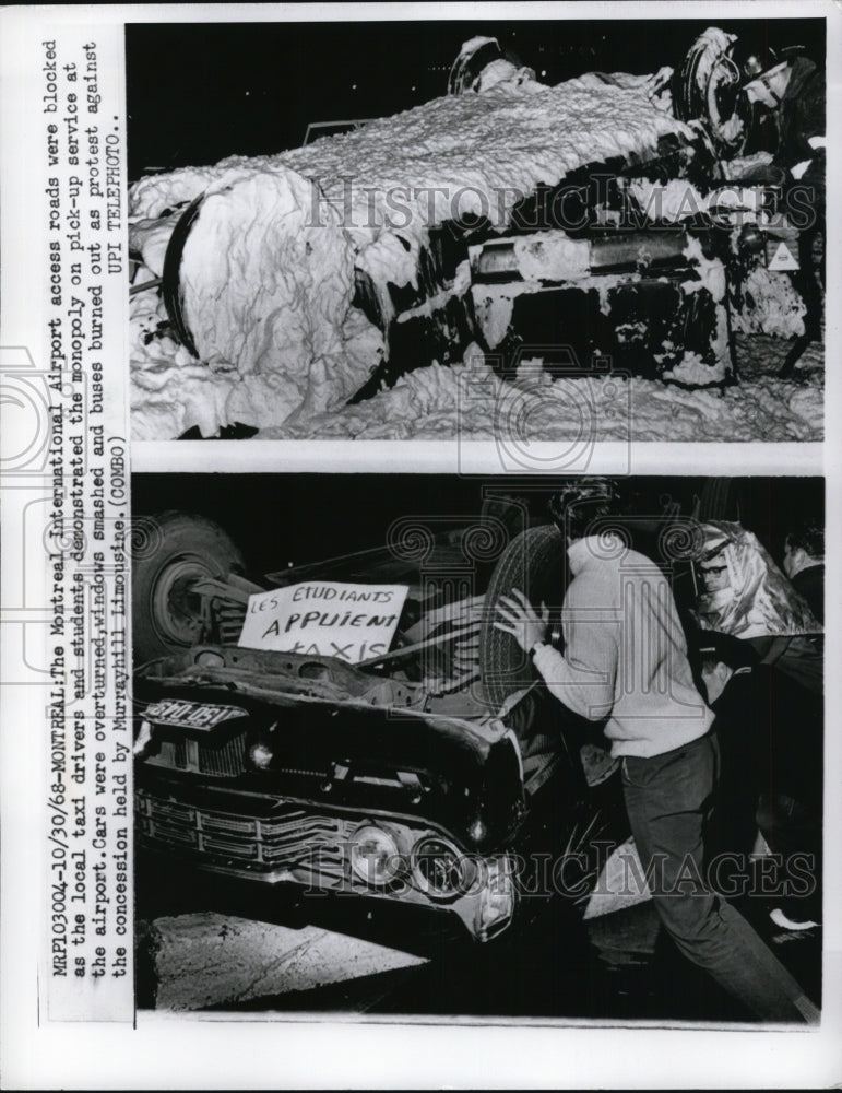 1968 Press Photo The Montreal International Airport access roads were blocked - Historic Images