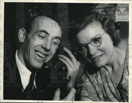 1935 Press Photo John Ohlsson & wife win $147,300 Irish sweepstakes - Historic Images
