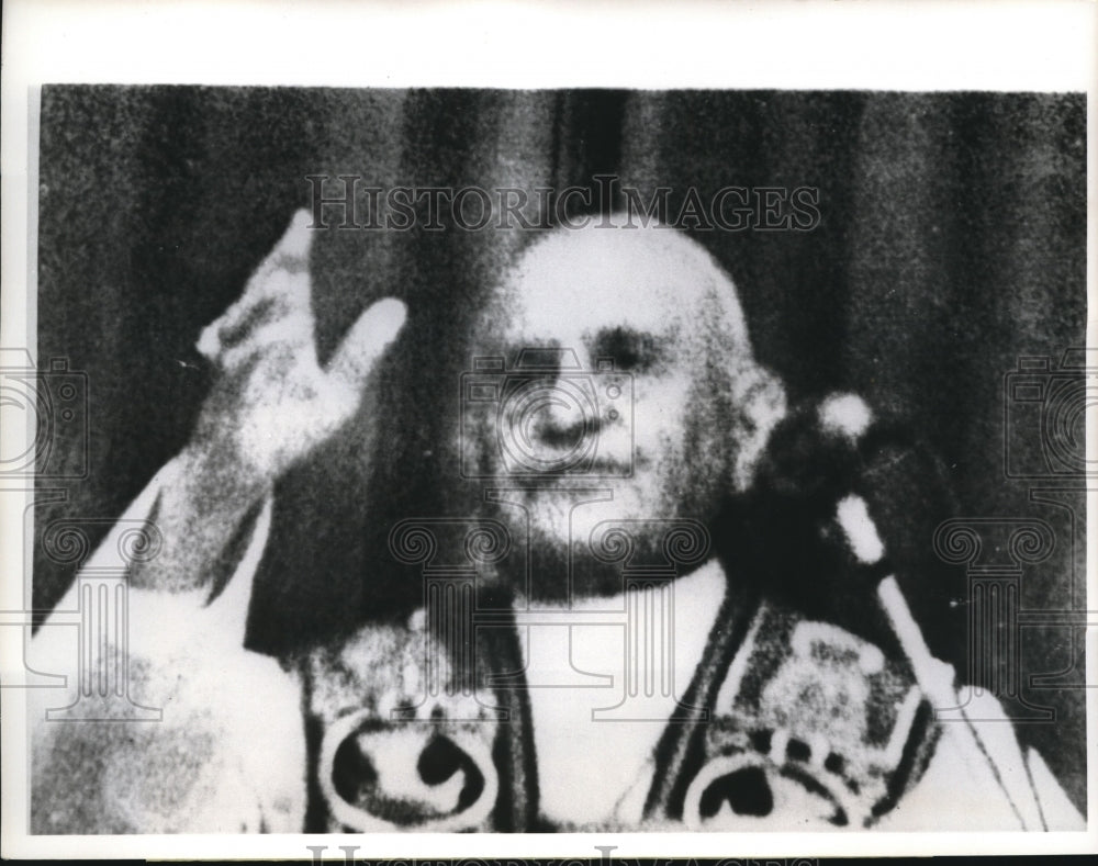 1963 Press Photo Pope John XXIII Blesses 25,000 Pilgrims - Historic Images