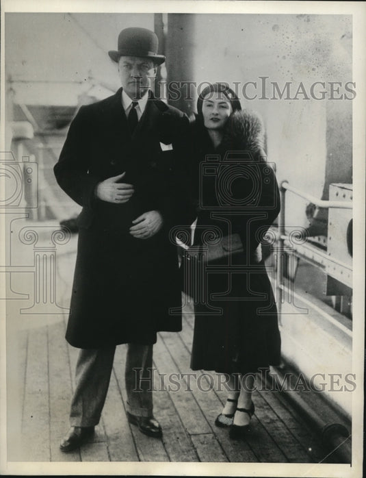 1931 Press Photo Mr. and Mrs. James A. O'Gorman aboard the S.S.Paris - Historic Images