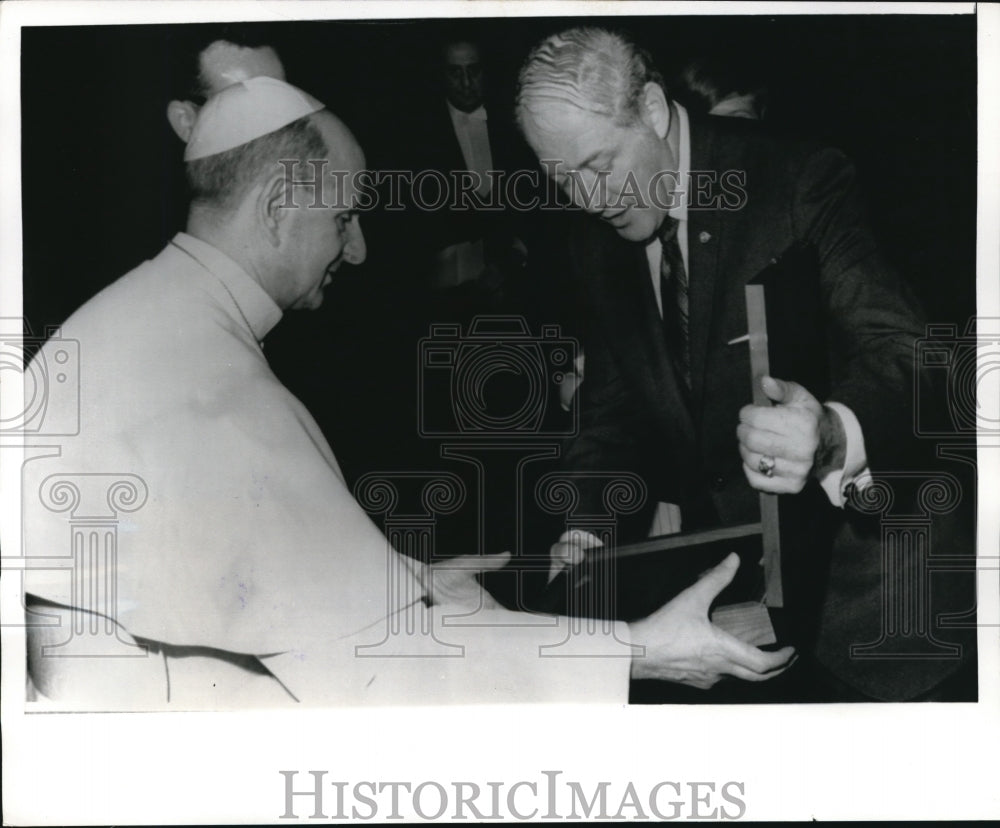 1970 Press Photo Vatican City National Commander Bernard B Dironfeld Pope Paul - Historic Images