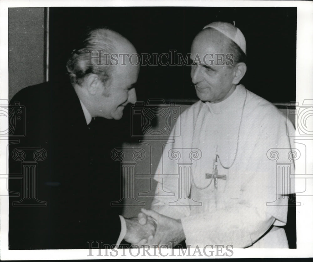 1969 Press Photo Castel Gandolfo Italy Gerard Pelletier Canada Pope Paul VI - Historic Images