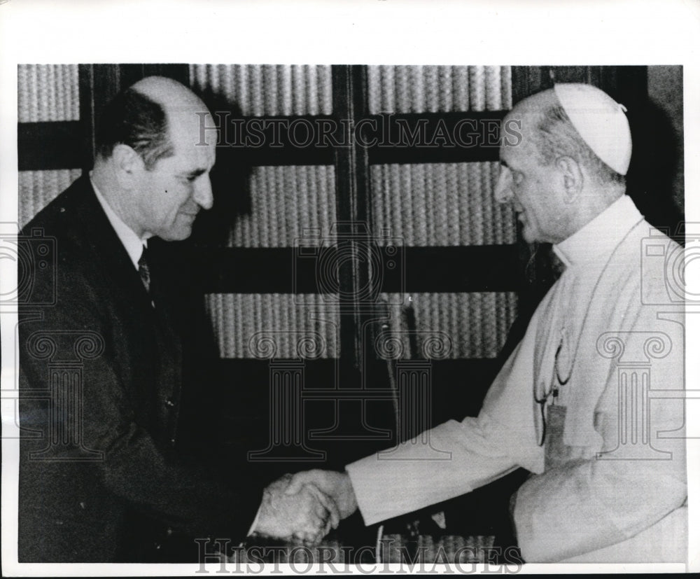 1968 Press Photo Pope Paul VI,receives Mica Spiljak, Premier of Communist - Historic Images