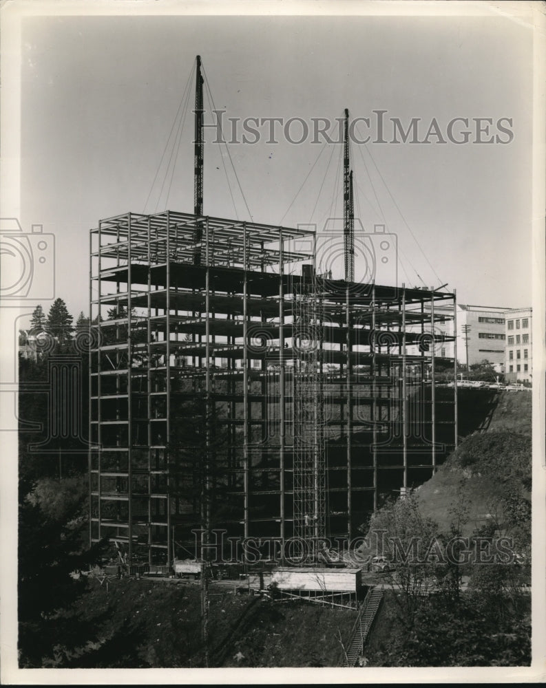 1954 Press Photo Construction of Oregon&#39;s Hospital - Historic Images