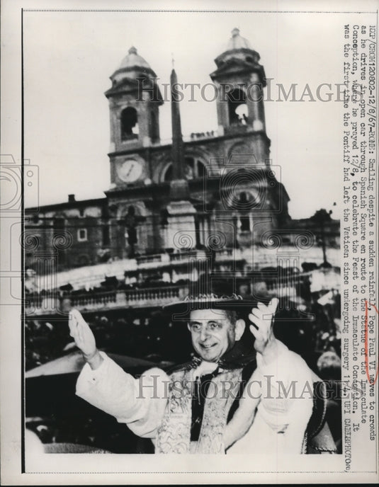 1967 Press Photo Pope Paul VI celebrate the Feast of the Immaculate Conception - Historic Images