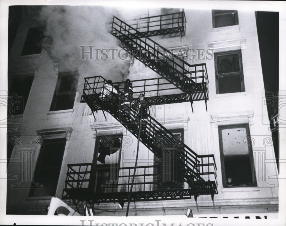 Burning A&amp;A Hotel at 1409 W. Sixth St, Ohio-Historic Images