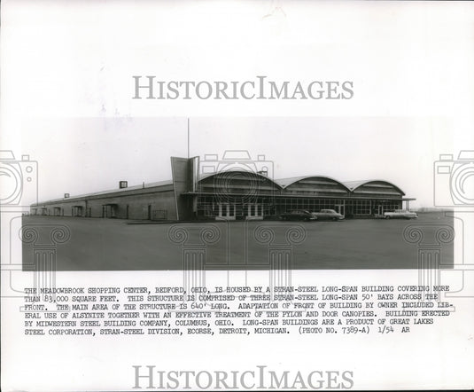 1954 Press Photo The Meadbrook Shopping Center, Bedford, Ohio - Historic Images