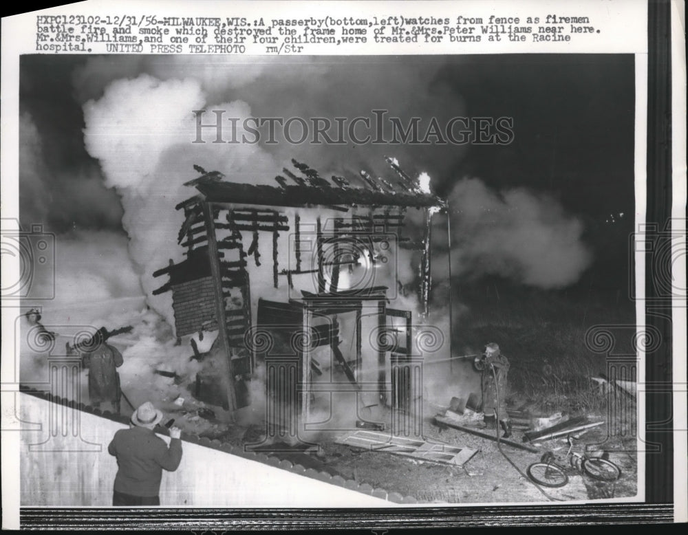 1957 Press Photo The home of Mr. and Mrs. Williams was destroyed by the fire - Historic Images