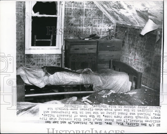 1957 Press Photo Mrs. Glen M. Fotland & her 2 children died when fire swept - Historic Images