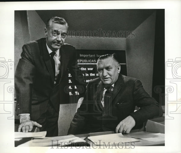 1968 Press Photo Howard K Smith & WIlliam H Lawrence of ABC Convention ...