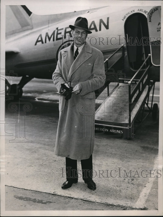 1937 Press Photo James Cromwell New York Socielite aarive at Los Angeles - Historic Images
