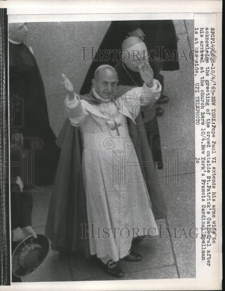 1965 Press Photo NYC Pope Paul VI at St Patrick&#39;s Cathedral - Historic Images