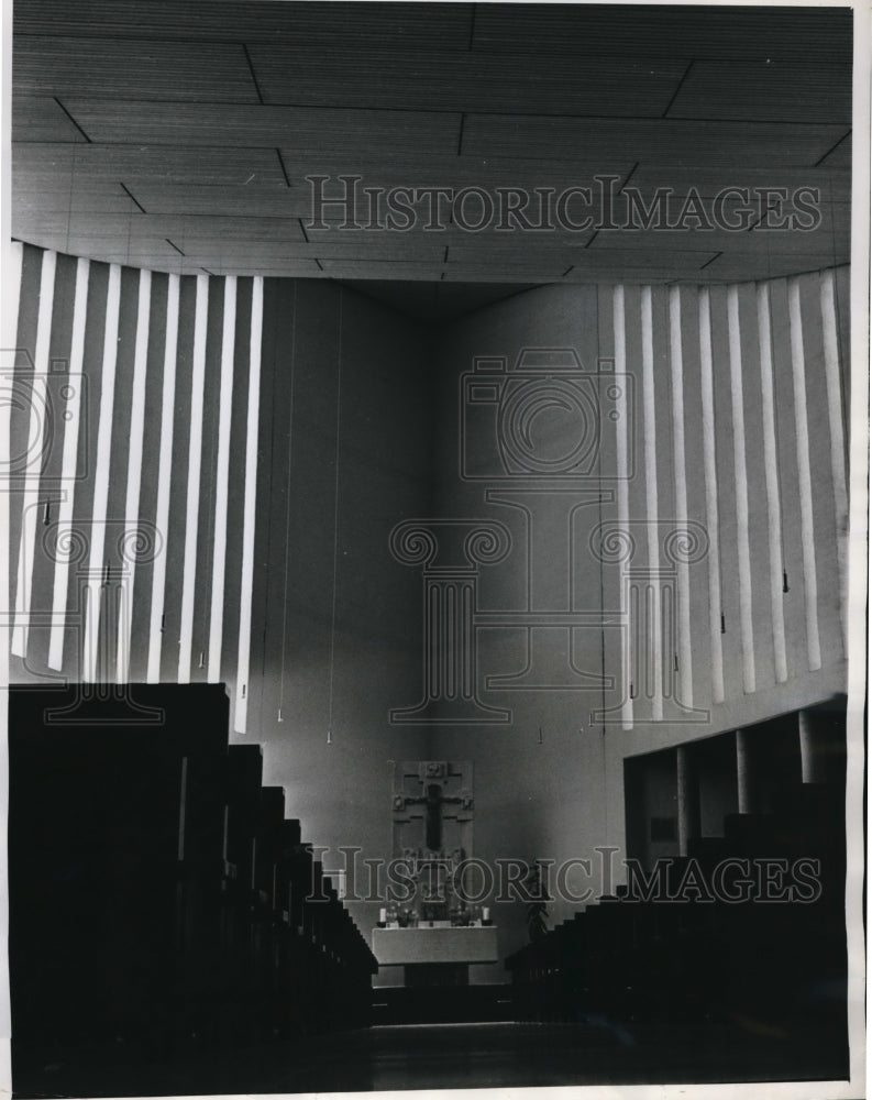 1964 Press Photo Interior of the Ship Church Roman Catholic House in Frankfurt - Historic Images