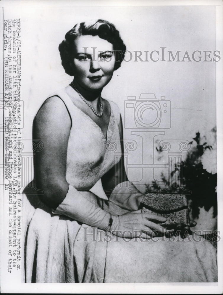 1956 Press Photo Netherlands Crown Princess Beatrix - Historic Images