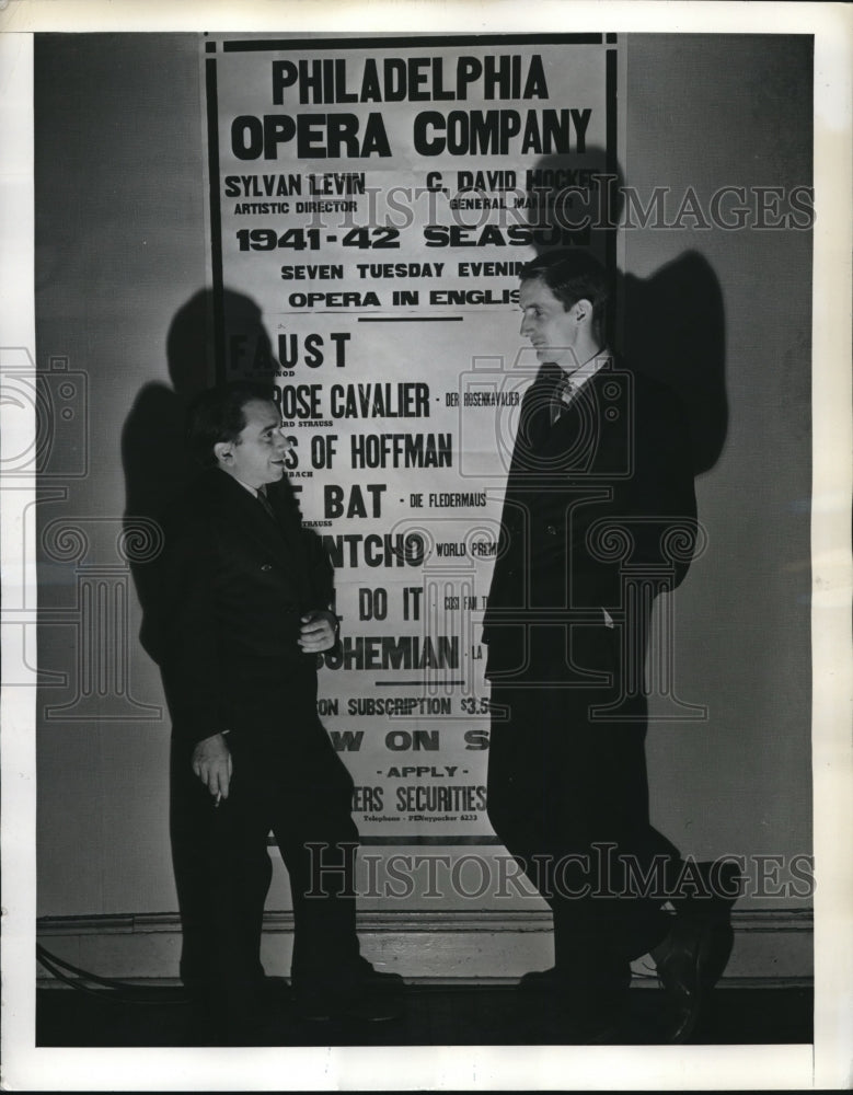 1941 Press Photo Sylvan Levin, David Hocker, Philadelphia Opera Company Founders - Historic Images