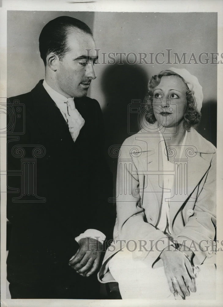 1933 Press Photo Dancers Betty Lee and Norman Burgess - Historic Images