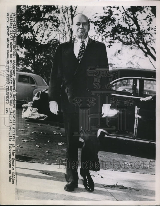 1953 Press Photo Wash DC Atty Gen Herbert brownell at Senate Office Building - Historic Images