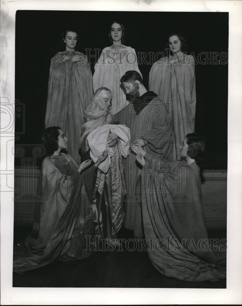 1939 Press Photo Nativity Scene E Swatek, E Keller, M Rizza, M Zeigler - Historic Images