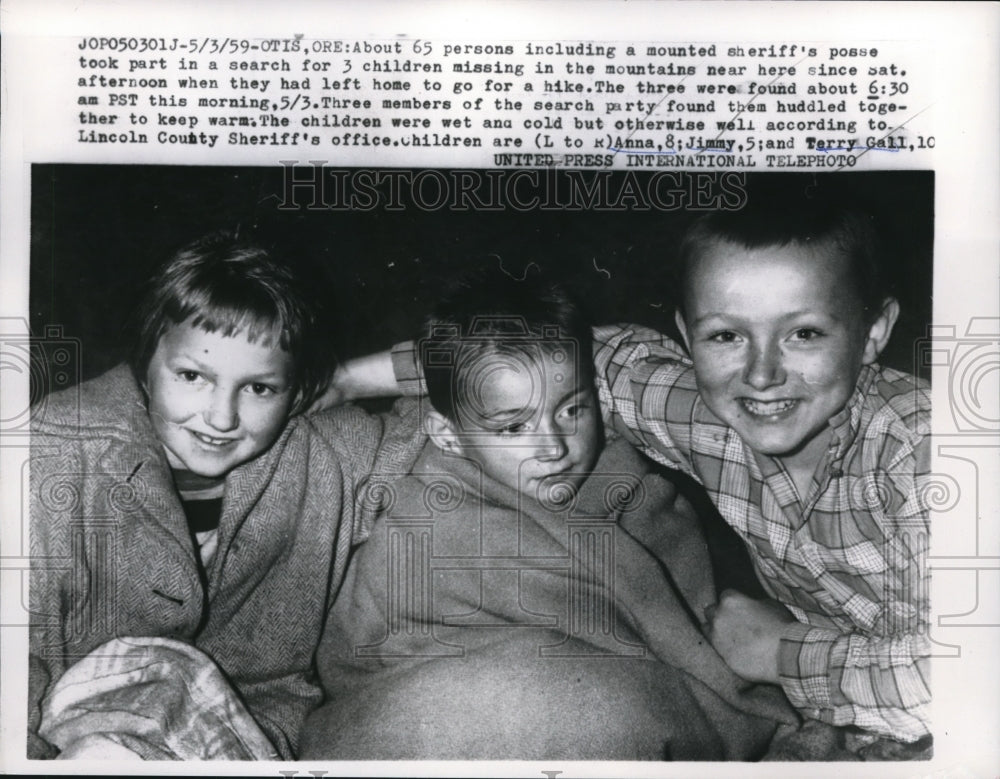 1959 Press Photo 3 Missing Children, Found - Historic Images