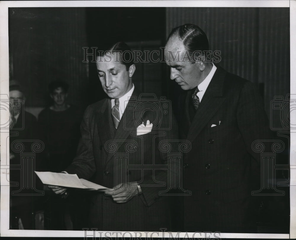 1934 Press Photo David Willentz Atty General &amp; Anthony M Hauck Prosecuting Atty - Historic Images