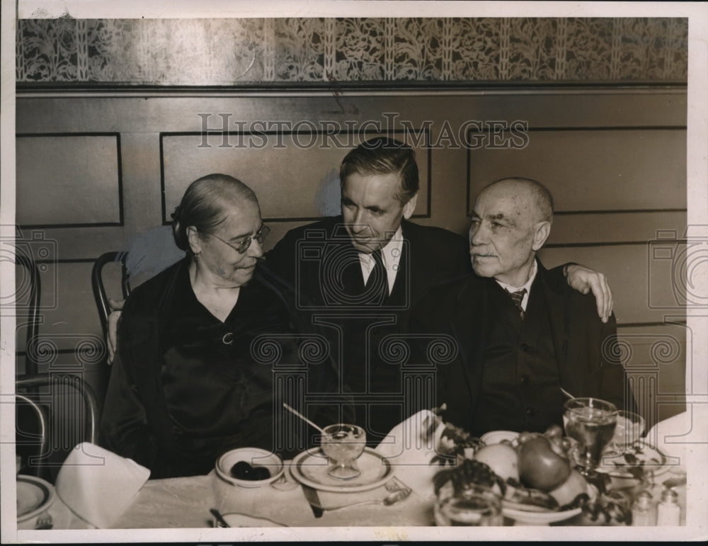 1936 Press Photo Judge Jonah J Goldstein party for couples celebrating 50 years - Historic Images