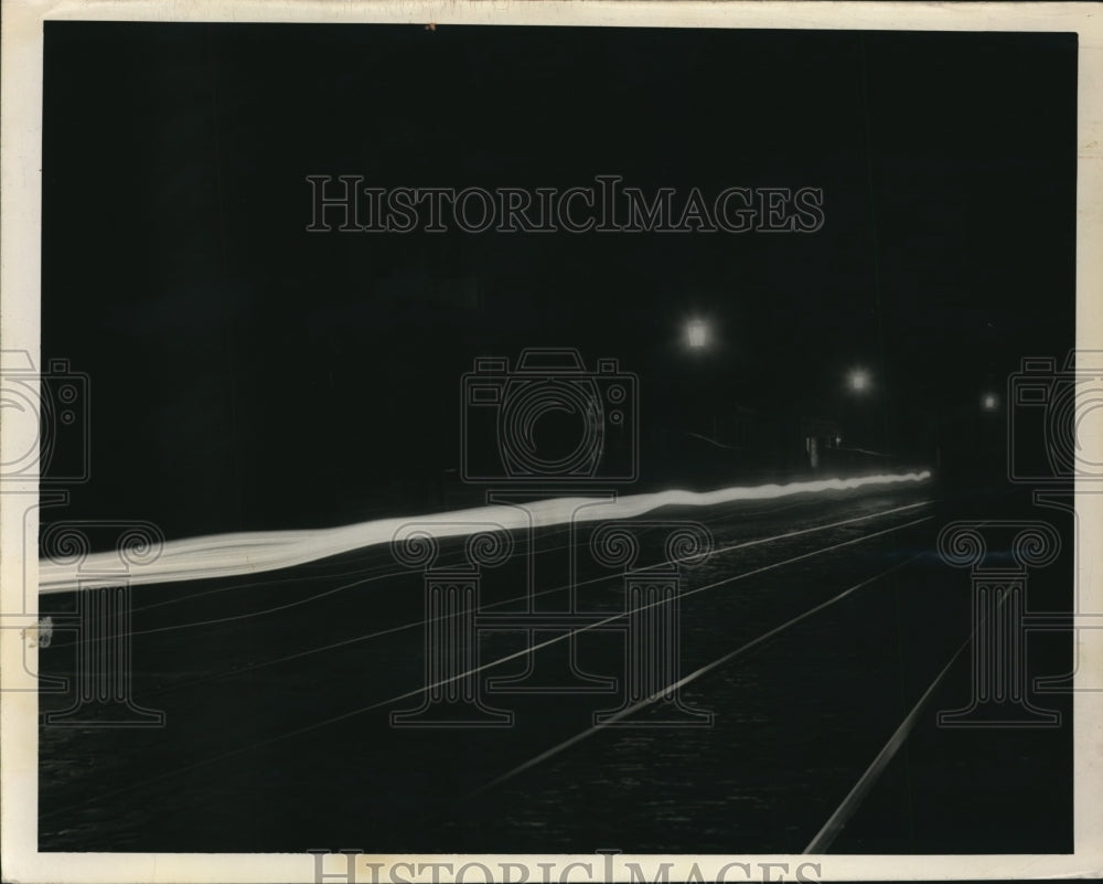 1950 Press Photo Detroit Avenue in the dark - Historic Images