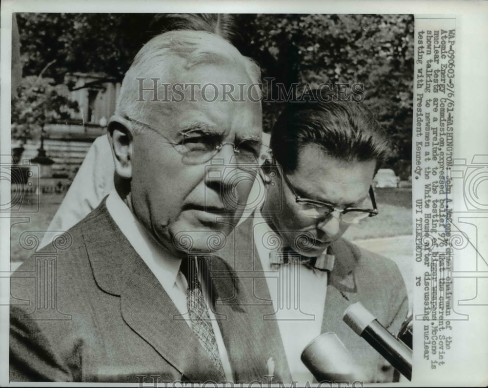 1961 Wash DC John McCone Atomic Energy Comm,. ex chair &  - Historic Images