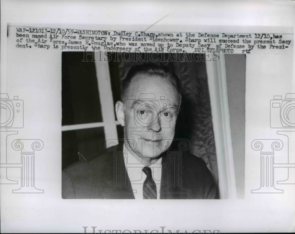 1959 Press Photo Dudley C. Sharp, Air Force Secretary- Historic Images