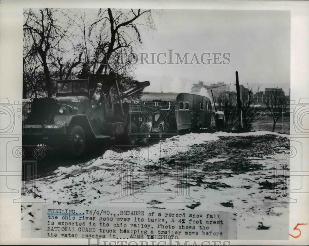 1950 Press Photo  Wheeling West Virginia record snow storm and flood - Historic Images