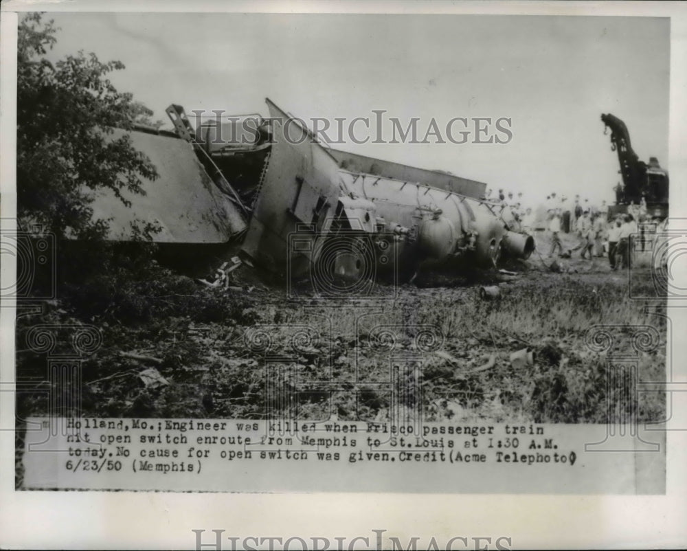 1950 An engineer was killed after the Frisco train accident-Historic Images