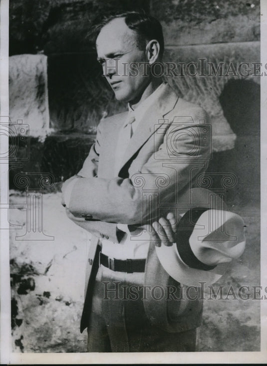 1935 Press Photo of Dr. David F. Parker who was the physician for the Kansas - Historic Images