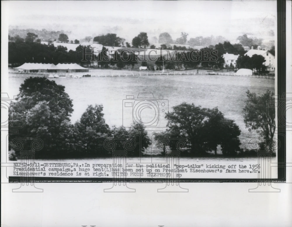 1956 Press Photo President Eisenhower&#39;s residence and farm - Historic Images