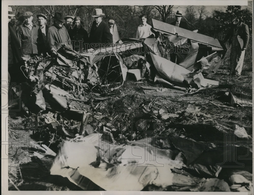 1936 Press Photo Plane Wreckage On Outskirts of Saint Louis Missouri - ned89078-Historic Images