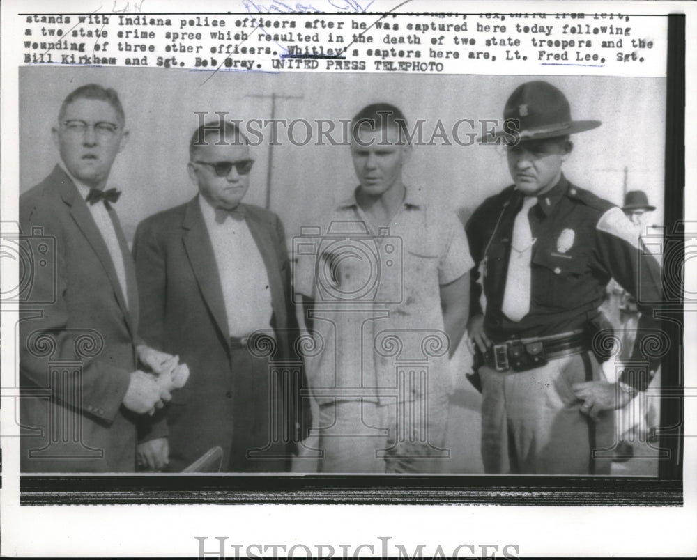 1957 Press Photo Whitley captured by Lt.Fred Lee,Sgt.Bill Kirkham and Bob Gray - Historic Images