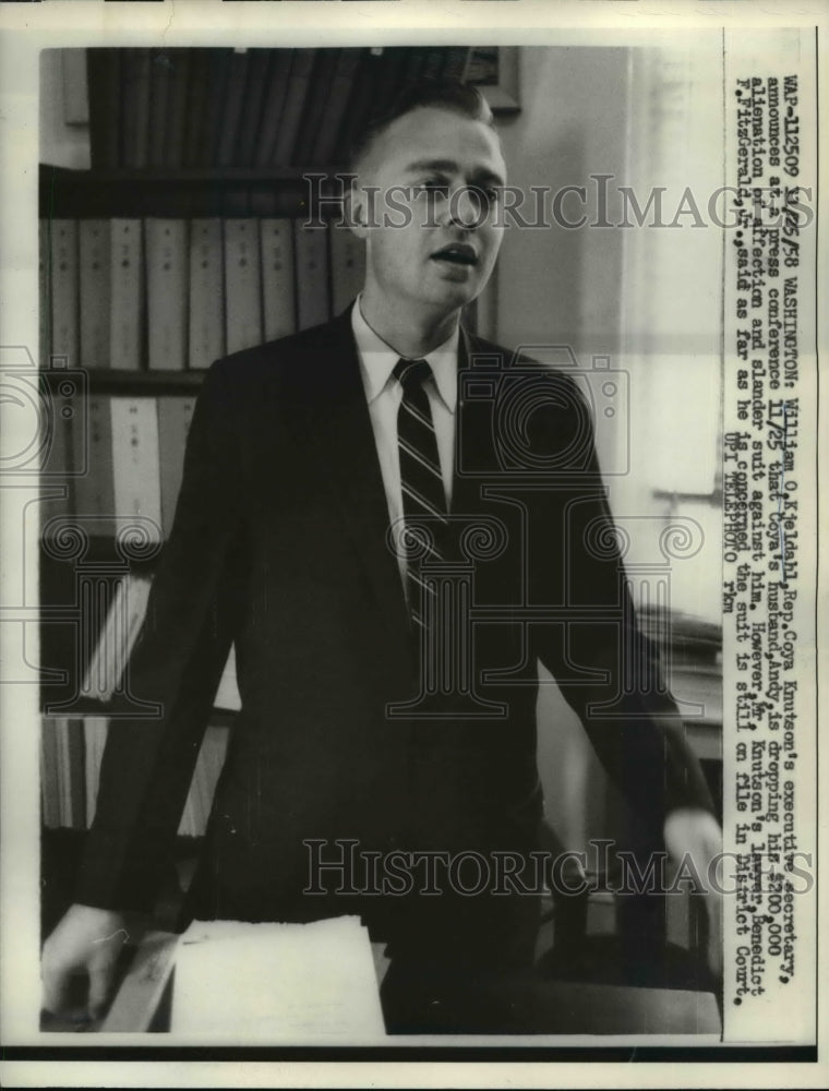 1958 Press Photo of William O. Kjeldahl. - Historic Images