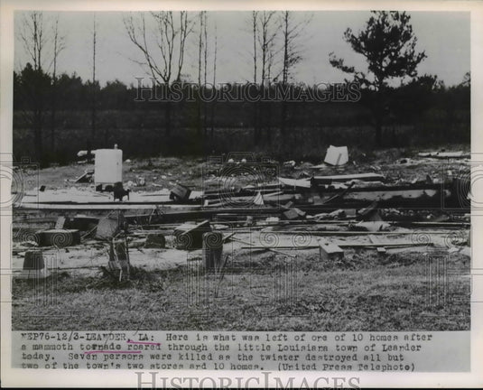 1953 Press Photo Leander La 10 homes destroyed by tornado & 7 killed - Historic Images