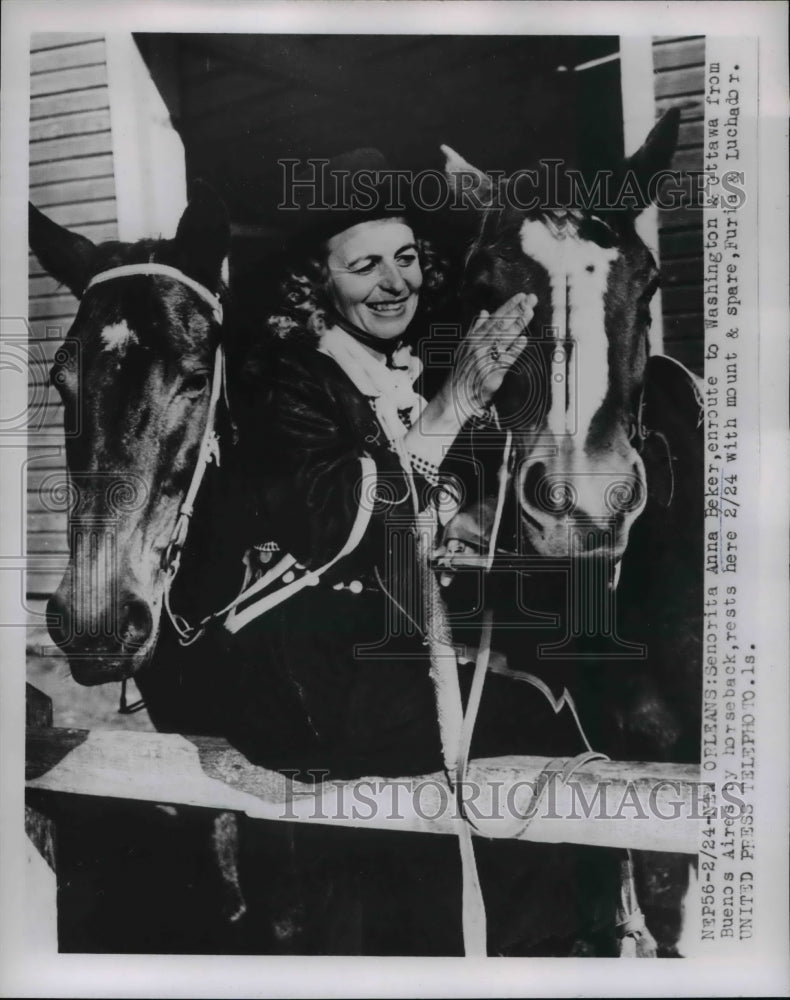 Press Photo Anna Beker with Horses - Historic Images