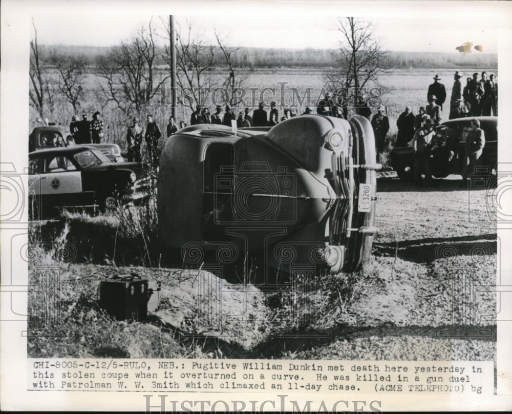 1949 Rulo Neb fugitive Wm Dunkin died  in truck crash on curve-Historic Images