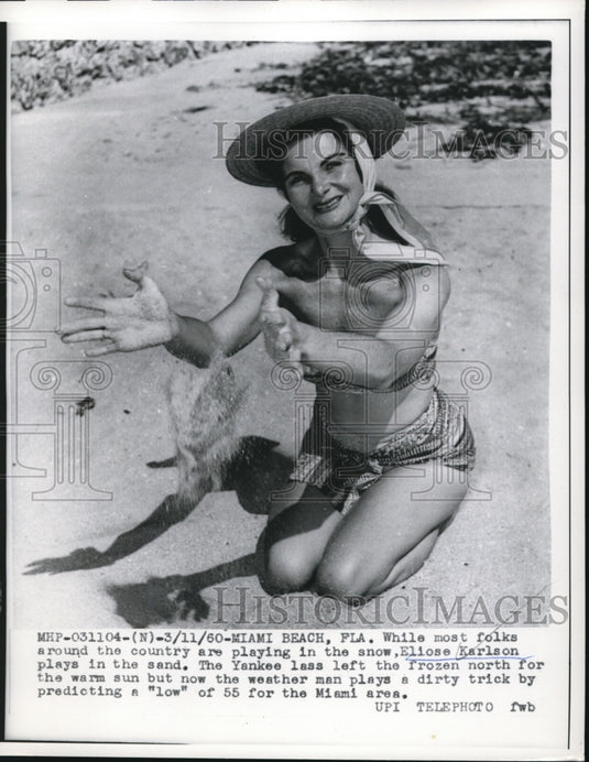 1960 Eliose Karlson Left New York & Cam to Miami Beach-Historic Images