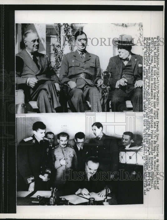 1970 Former French President Charles de Gaulle & President FD Roosev-Historic Images