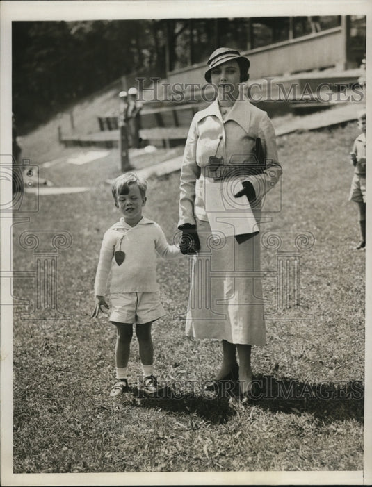 1933 Mrs Frederick Cammann and her Son Frederick Jr at Horse Show-Historic Images