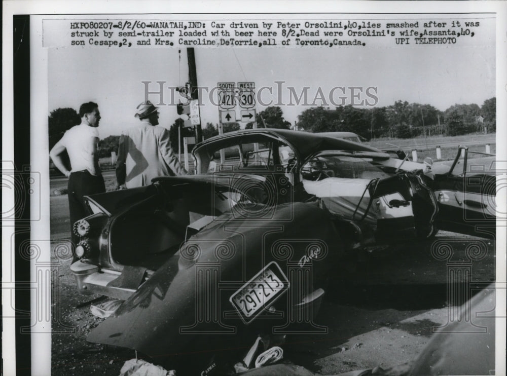 1960 Press Photo Peter Orsolini Family Dies in Car Accident in Wanatah Indiana - Historic Images