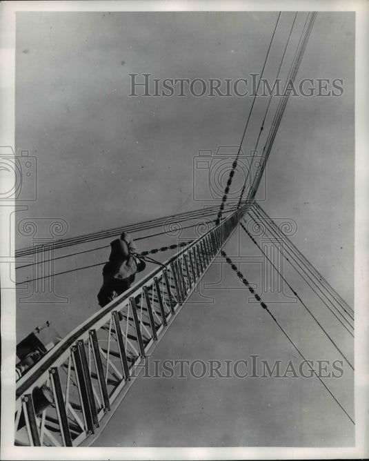 1957 Press Photo Radio Antenna at Munich Germany for Voice of American Programs - Historic Images