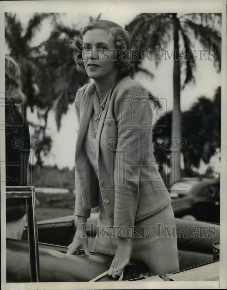 1939 Mrs. George Ken watching a polo match in Delray, Florida-Historic Images