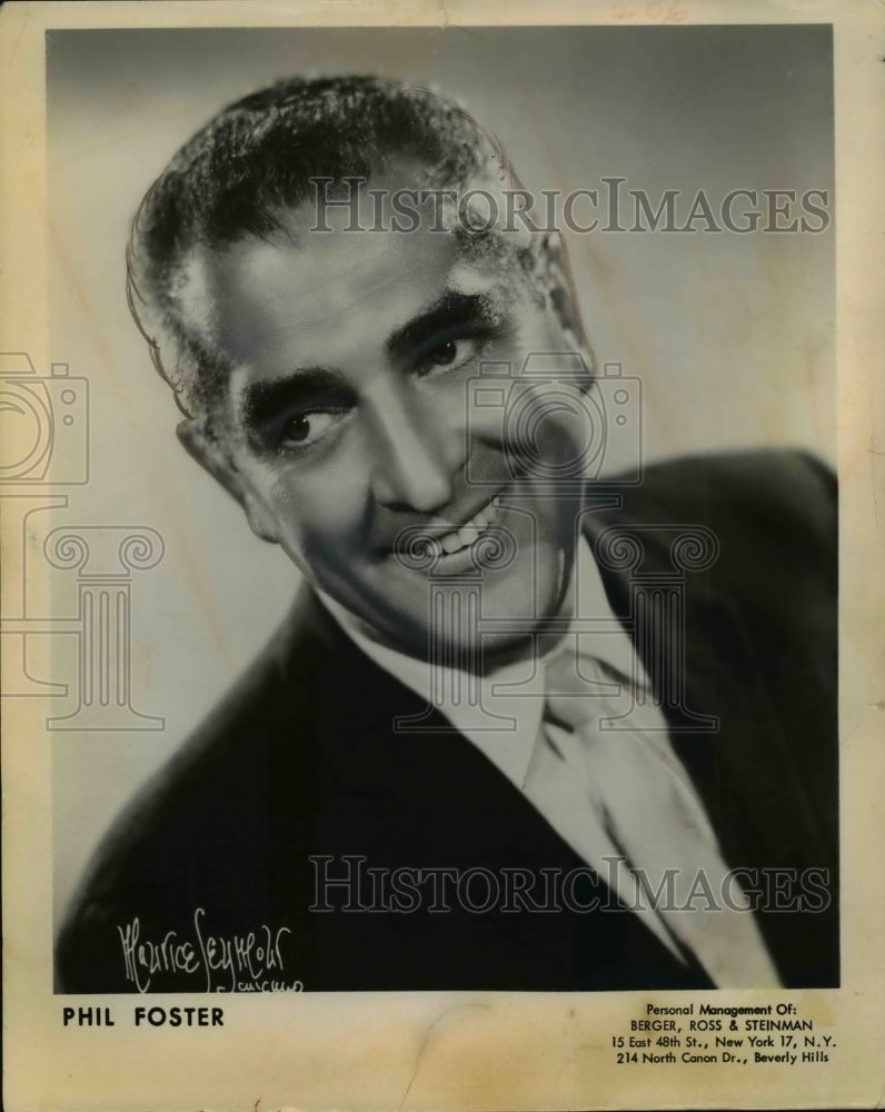 1963 Press Photo Phil Foster to perform - Historic Images