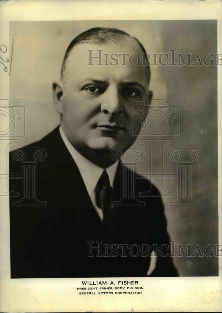 1935 Press Photo William A Fisher President Fisher Body Division General Motors - Historic Images