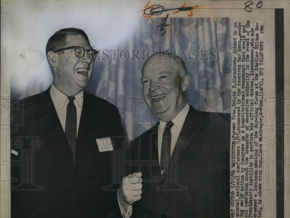 1964 Press Photo Former Pres. Dwight D. Eisenhower with Rep. Clark MacGregor - Historic Images