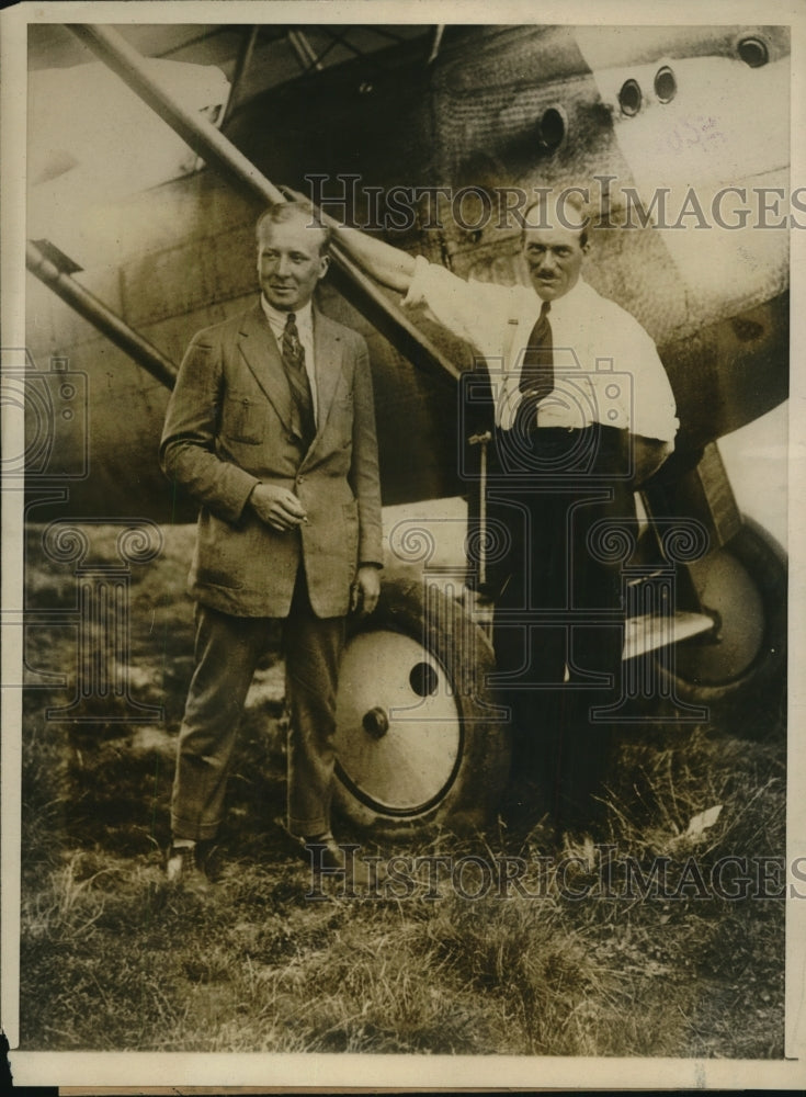 1925 Press Photo Marcel Pollon &amp; Henri Pitot &amp; French aircraft-Historic Images