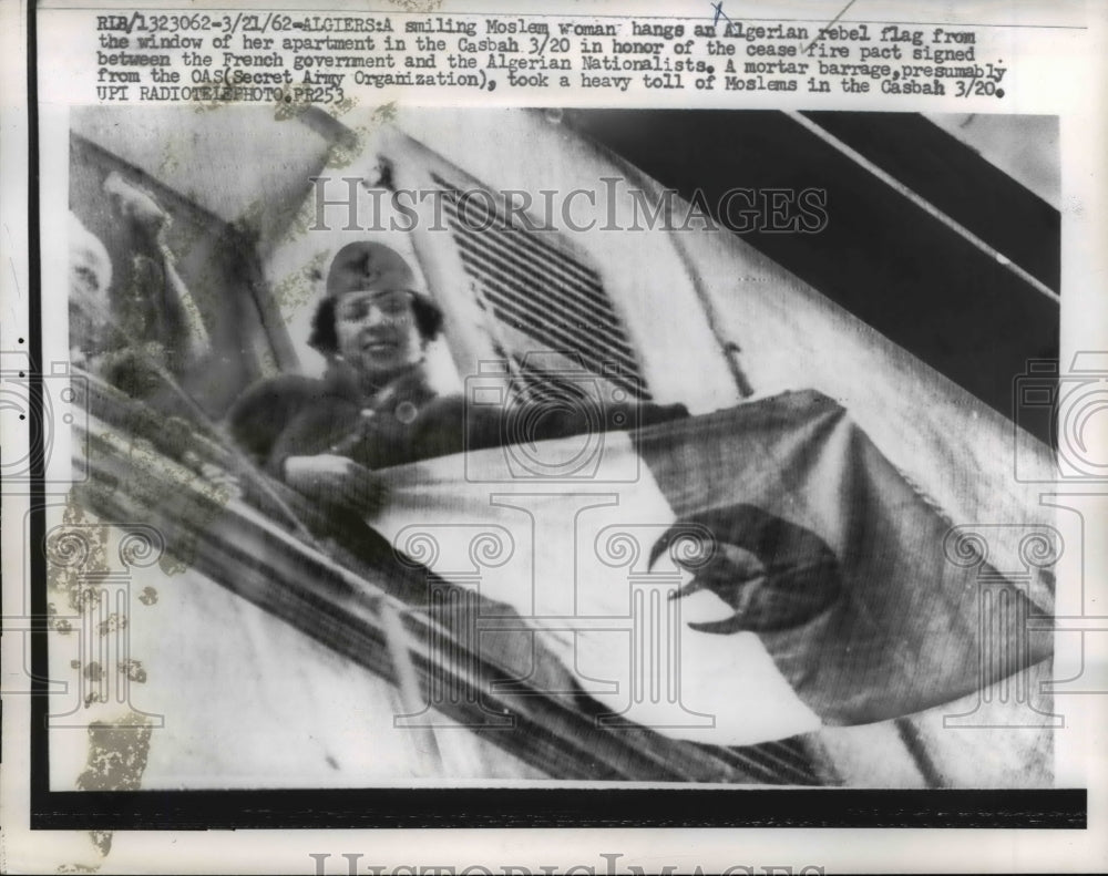 1962 Press Photo Algerian Rebel Flag - Historic Images